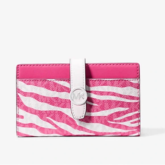 MICHAEL KORS - Greenwhich Medium Zebra Signature Logo Wallet - Picture 1 of 4